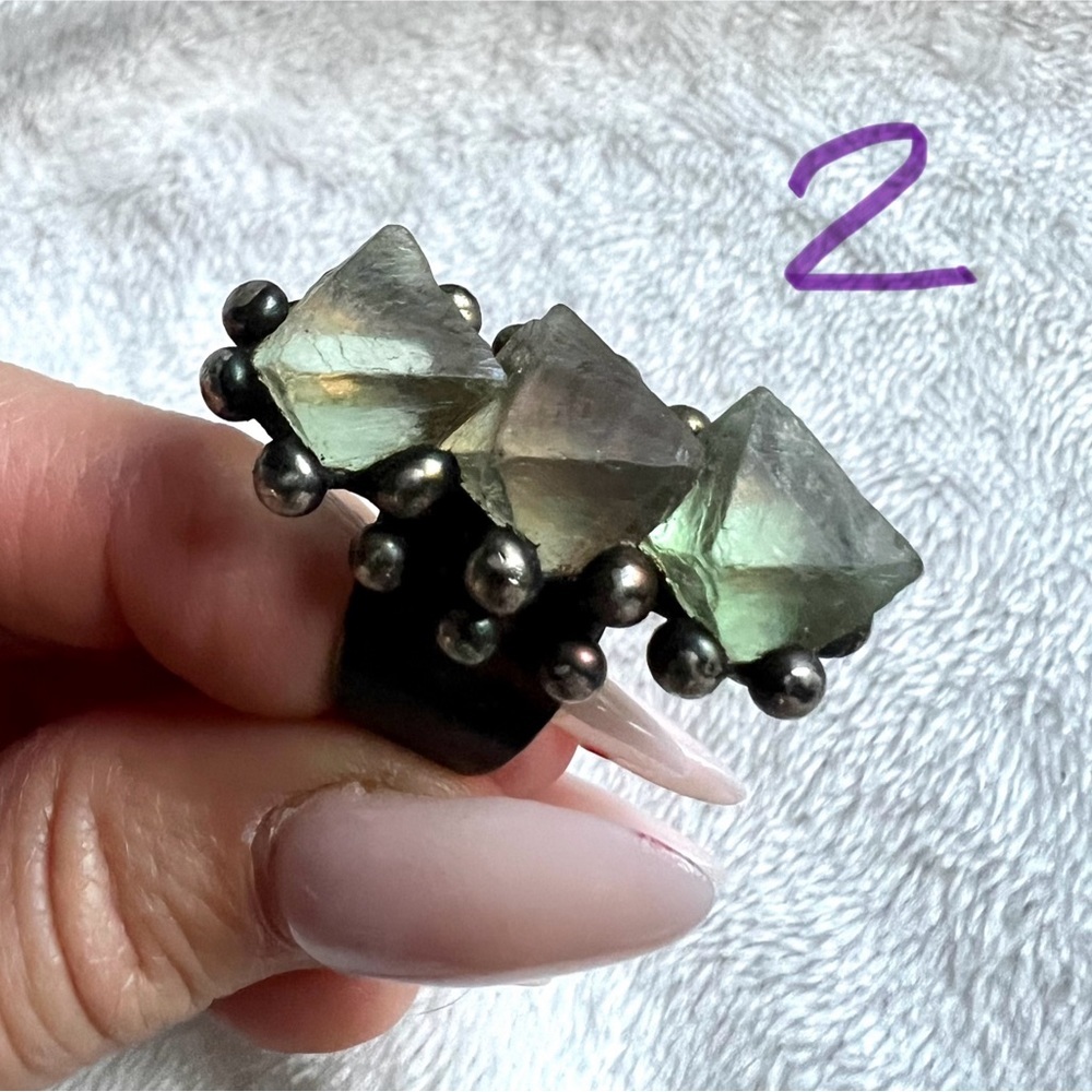 333 Octahedron Fluorite Statement Ring - Picture 7 of 9